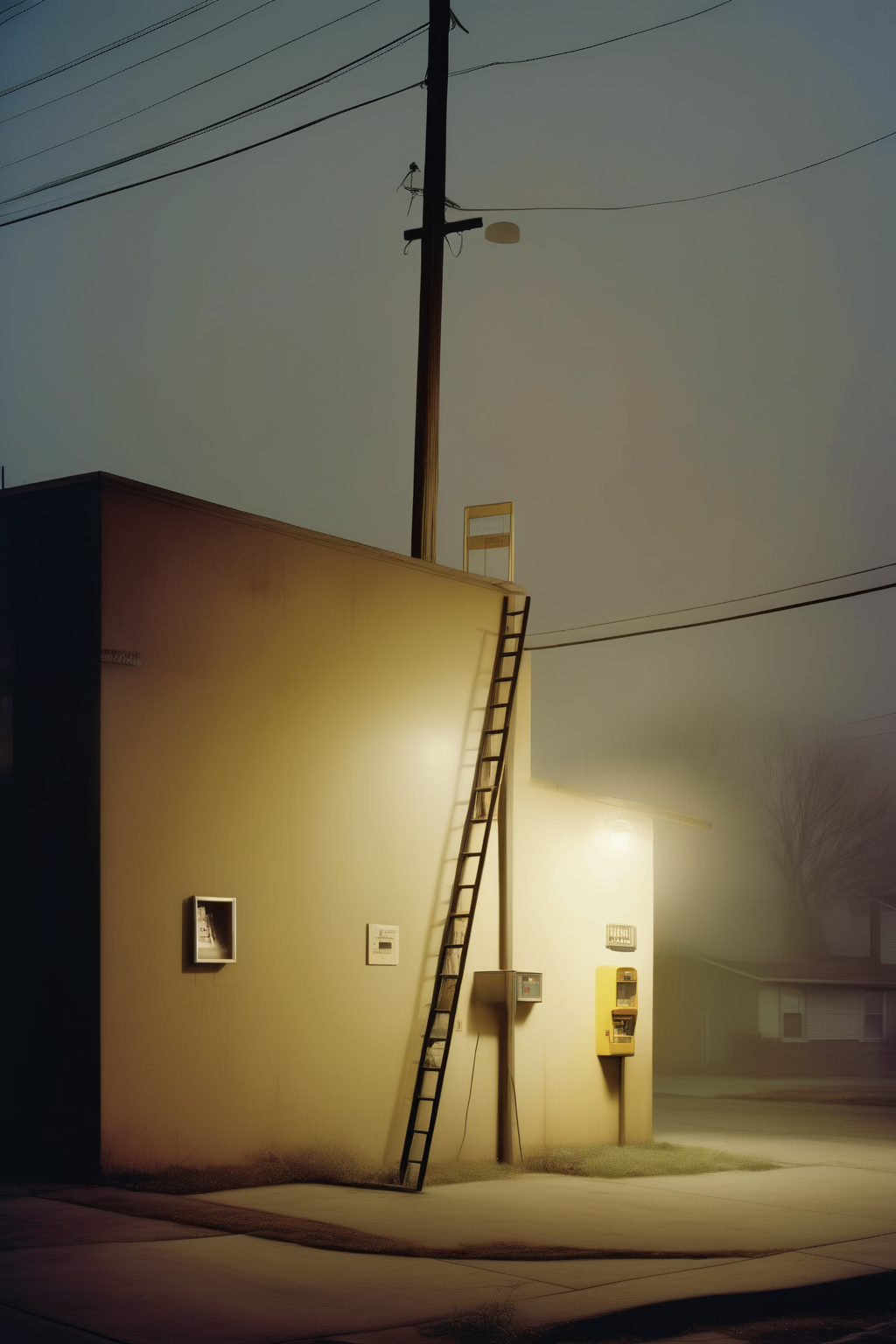 00551-2955968693-_lora_Todd Hido Style_1_Todd Hido Style - a photo by todd hido of a ladder up against a wall and a vending machine under a stree.png